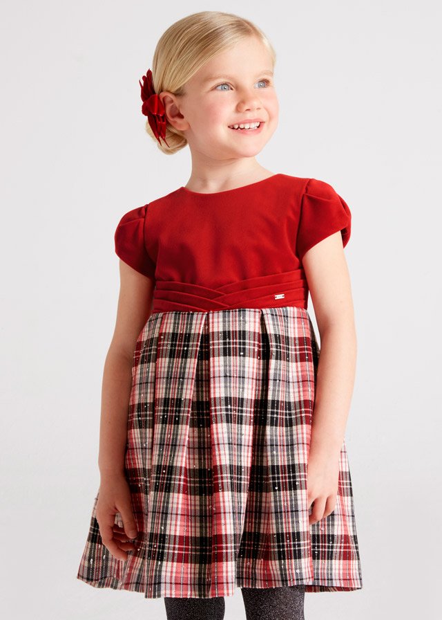 vestido combinado a cuadros