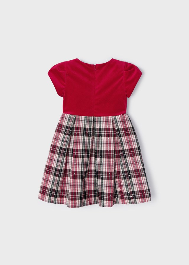 vestido combinado a cuadros
