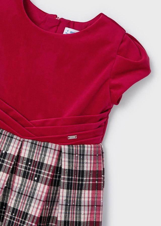 vestido combinado a cuadros