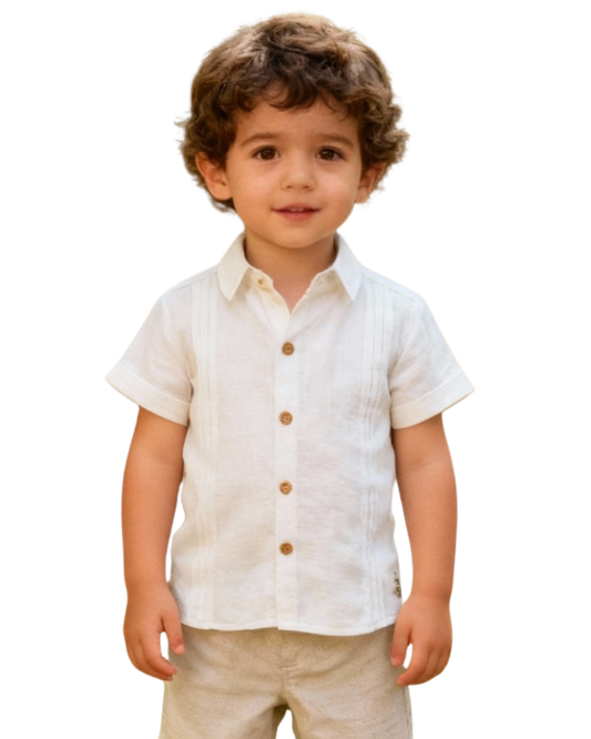 Guayabera de lino Ivory