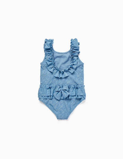 traje de baño azul cielo
