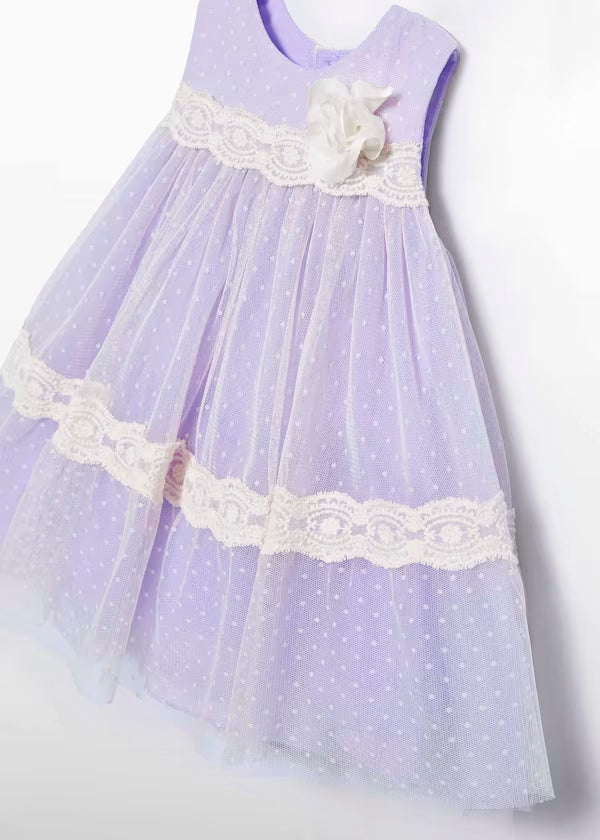 Vestido Tul Plumeti Lavanda