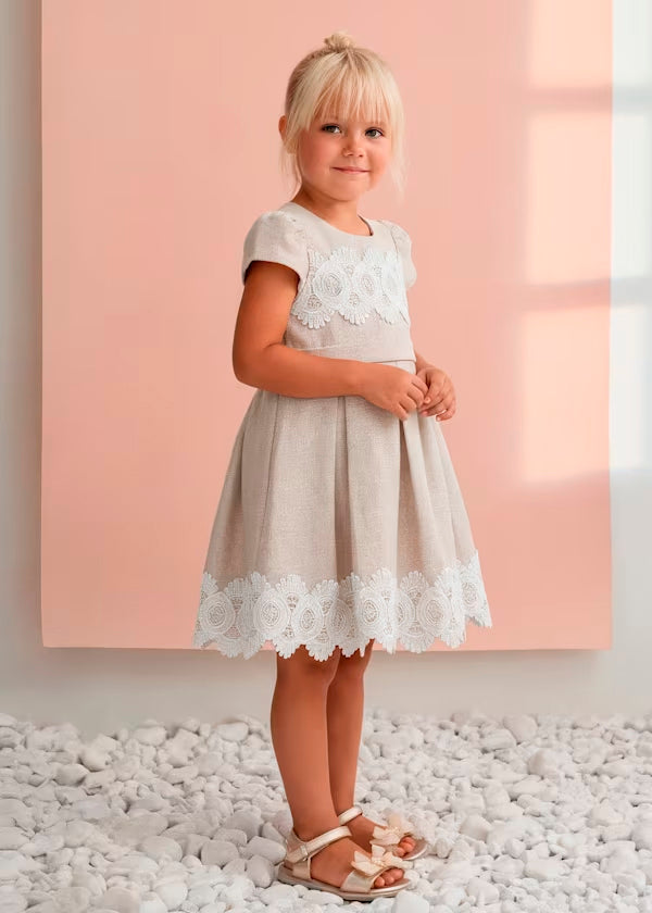 Vestido Lino Guipur Niña