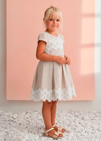 Vestido Lino Guipur Niña