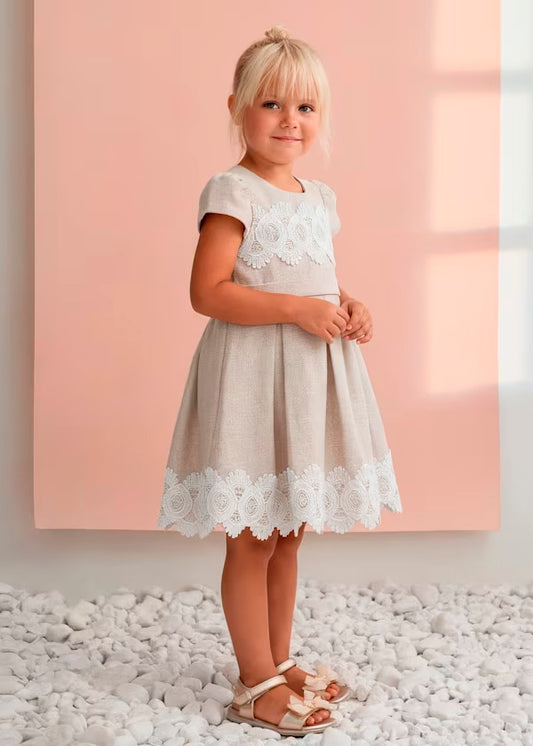Vestido Lino Guipur Niña