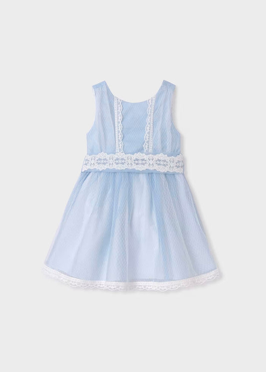 vestido tul color cielo