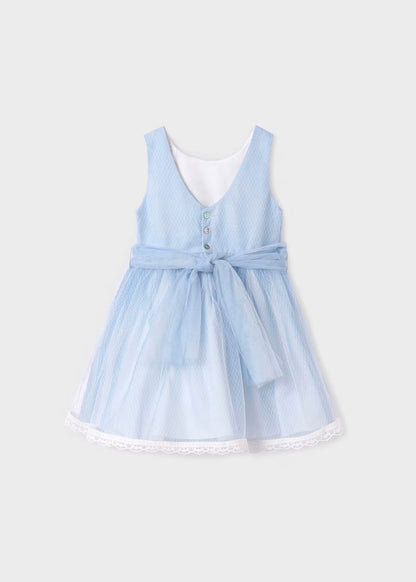 vestido tul color cielo