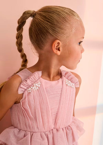 Vestido Tul Brillo Rosa