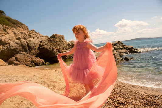 Vestido Tul Volantes Orquidea