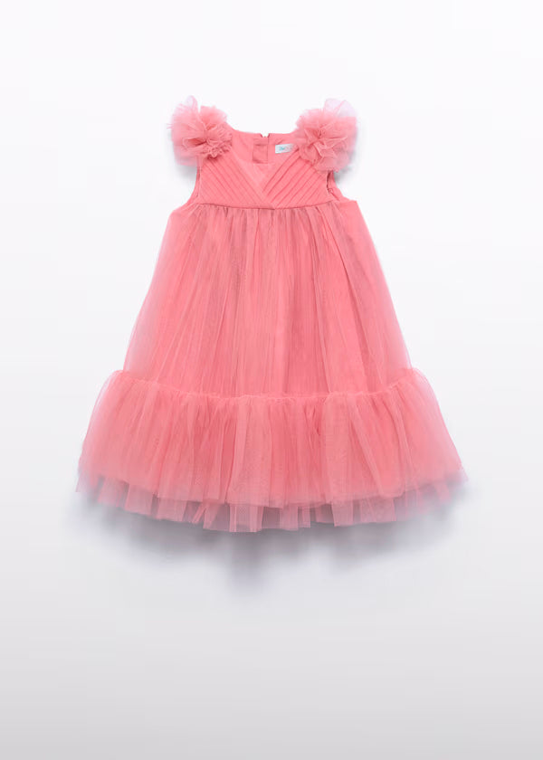Vestido Tul Volantes Orquidea
