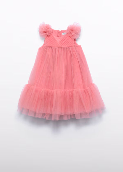 Vestido Tul Volantes Orquidea