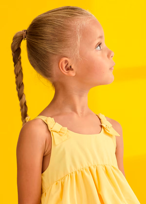 Vestido Tafetan Volantes Amarillo
