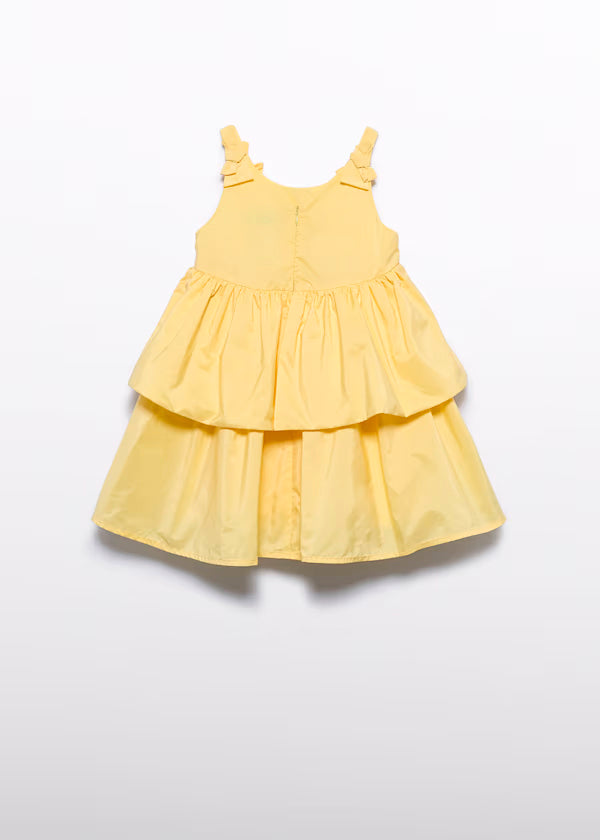 Vestido Tafetan Volantes Amarillo