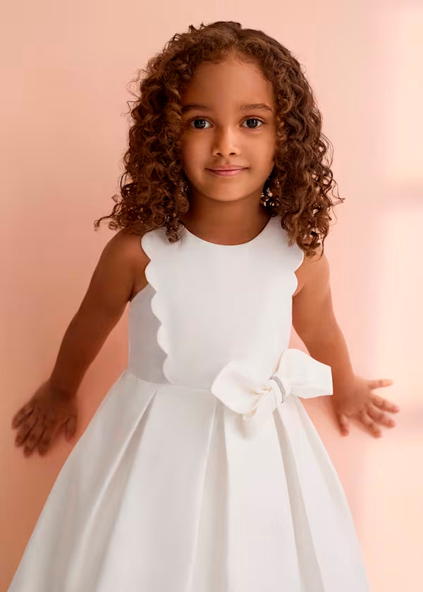Vestido Ondas Brillo Blanco Nata