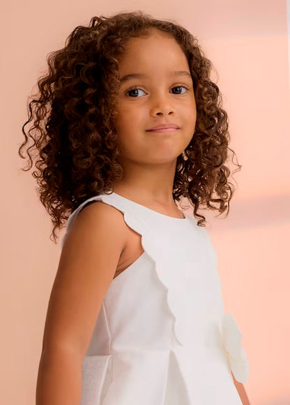 Vestido Ondas Brillo Blanco Nata