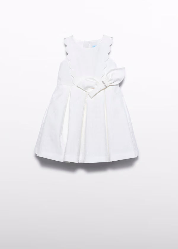 Vestido Ondas Brillo Blanco Nata