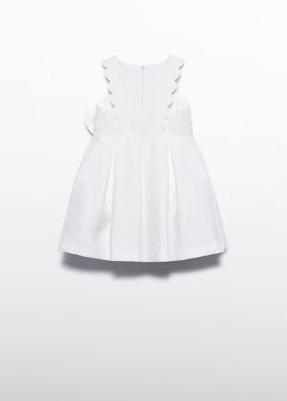 Vestido Ondas Brillo Blanco Nata