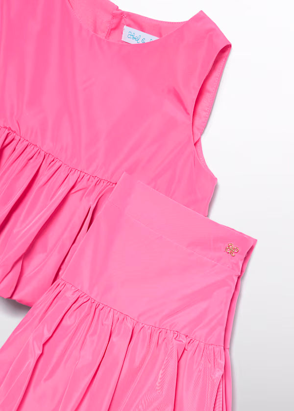 Conjunto Falda Tafetán Rosa Chicle