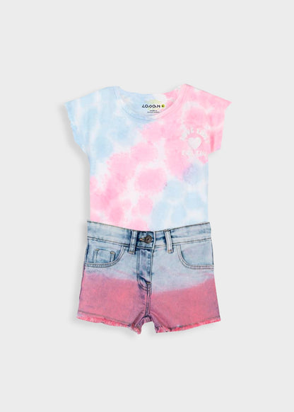 conjunto camiseta y short tie dye
