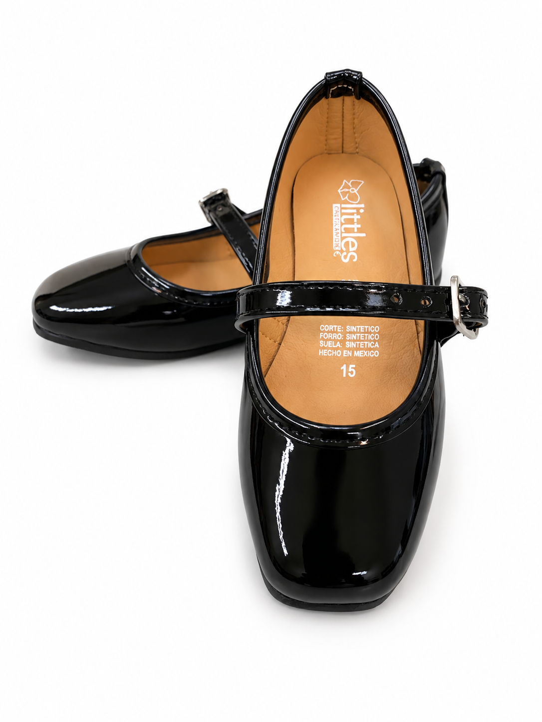 Zapato charol negro punta cuadrada