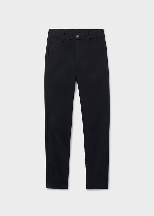Pantalón largo chino básico negro, chico