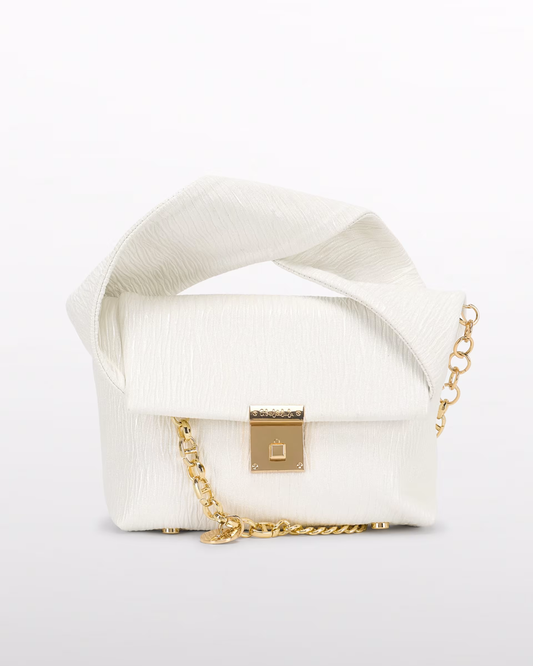 Bolso Textura Brillo color Nata