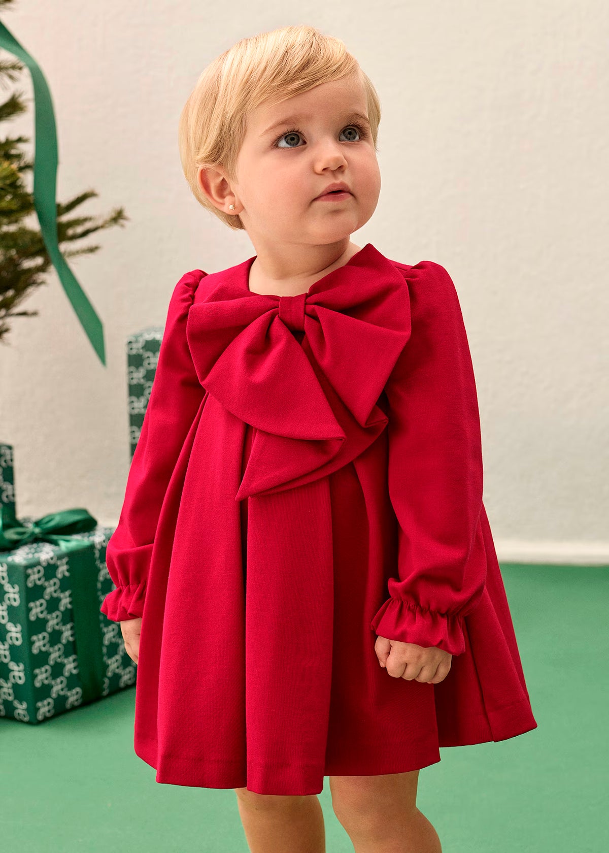 Vestido punto lazada rojo