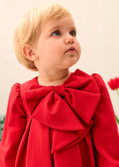 Vestido punto lazada rojo