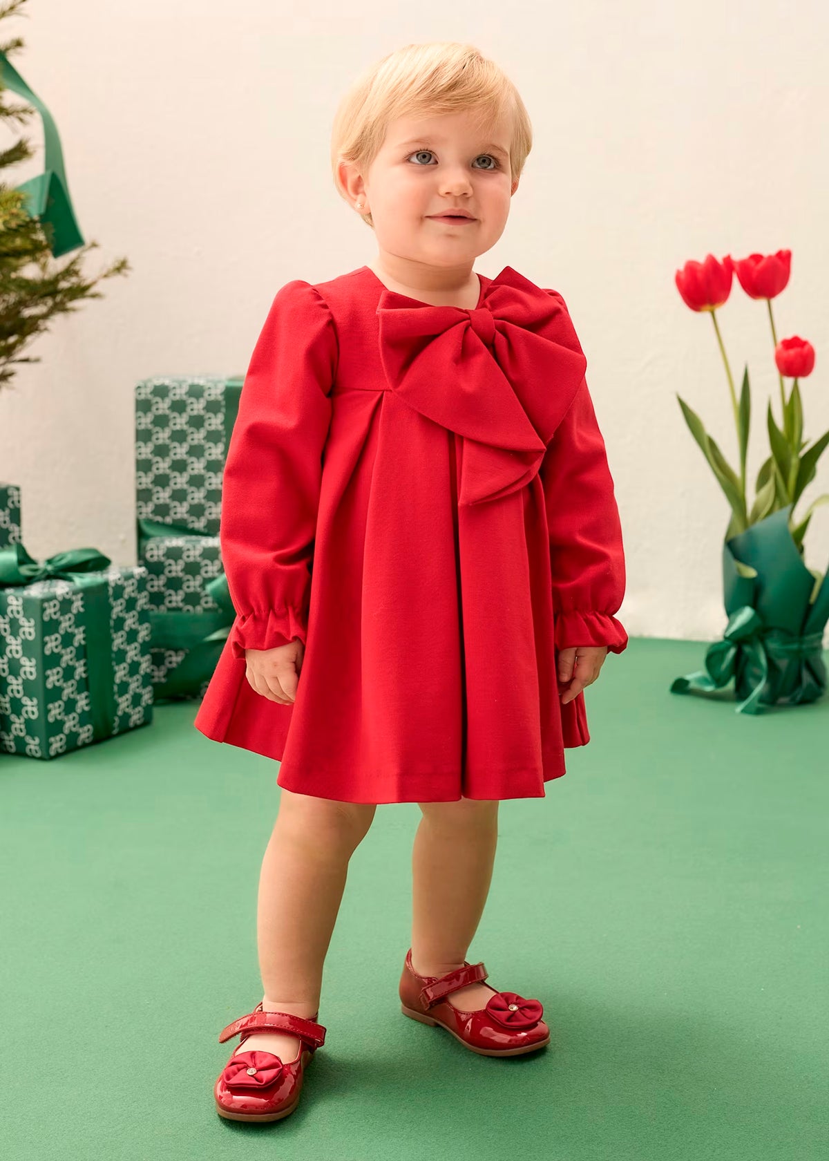 Vestido punto lazada rojo