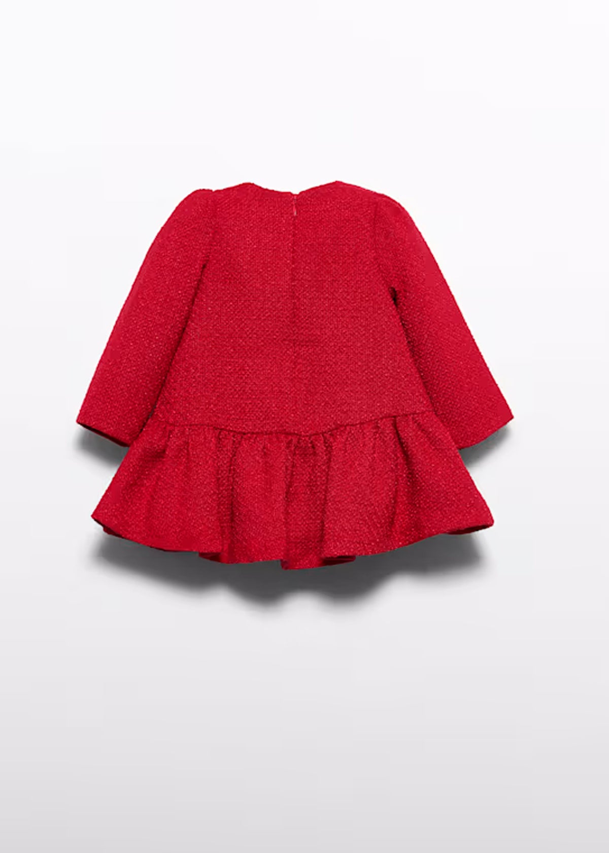 Vestido tweed rojo con botones