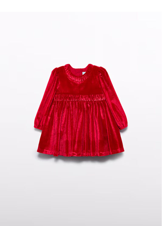 PREVENTA Vestido Terciopelo Glitter color rojo