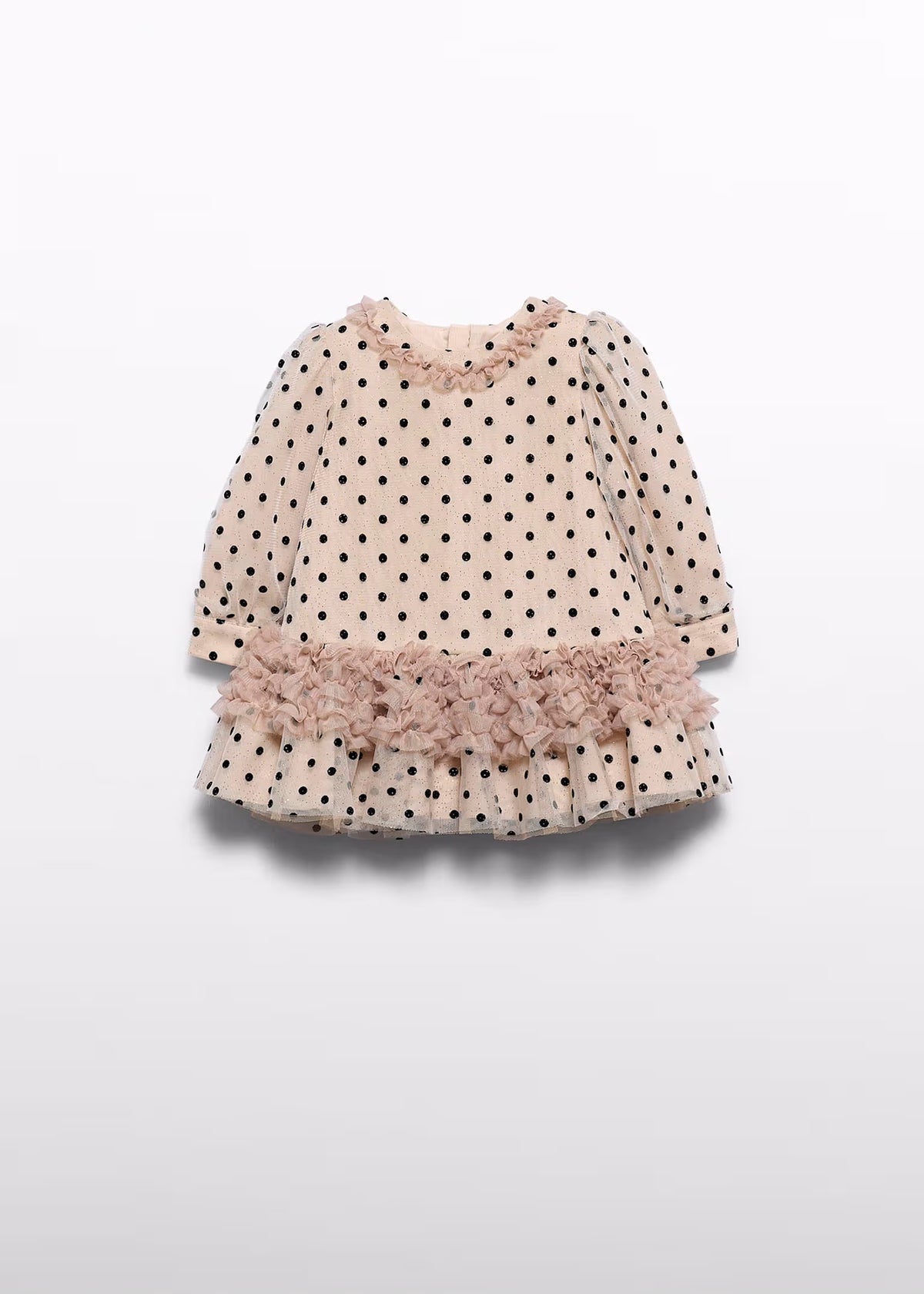 Vestido tul lunares mazapán
