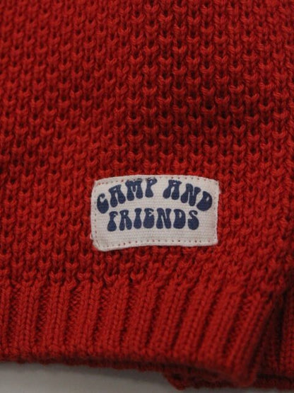 suéter tejido color narajna, cuello redondo