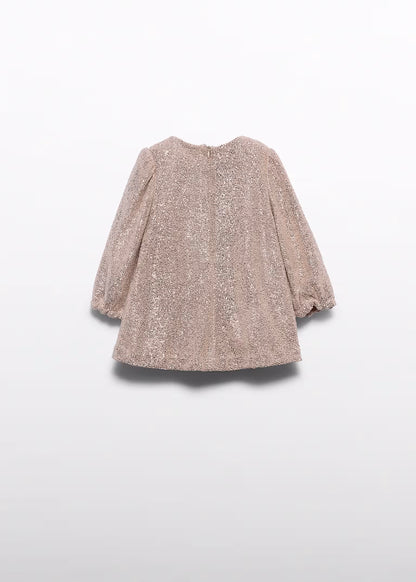 Vestido terciopelo brillos champagne