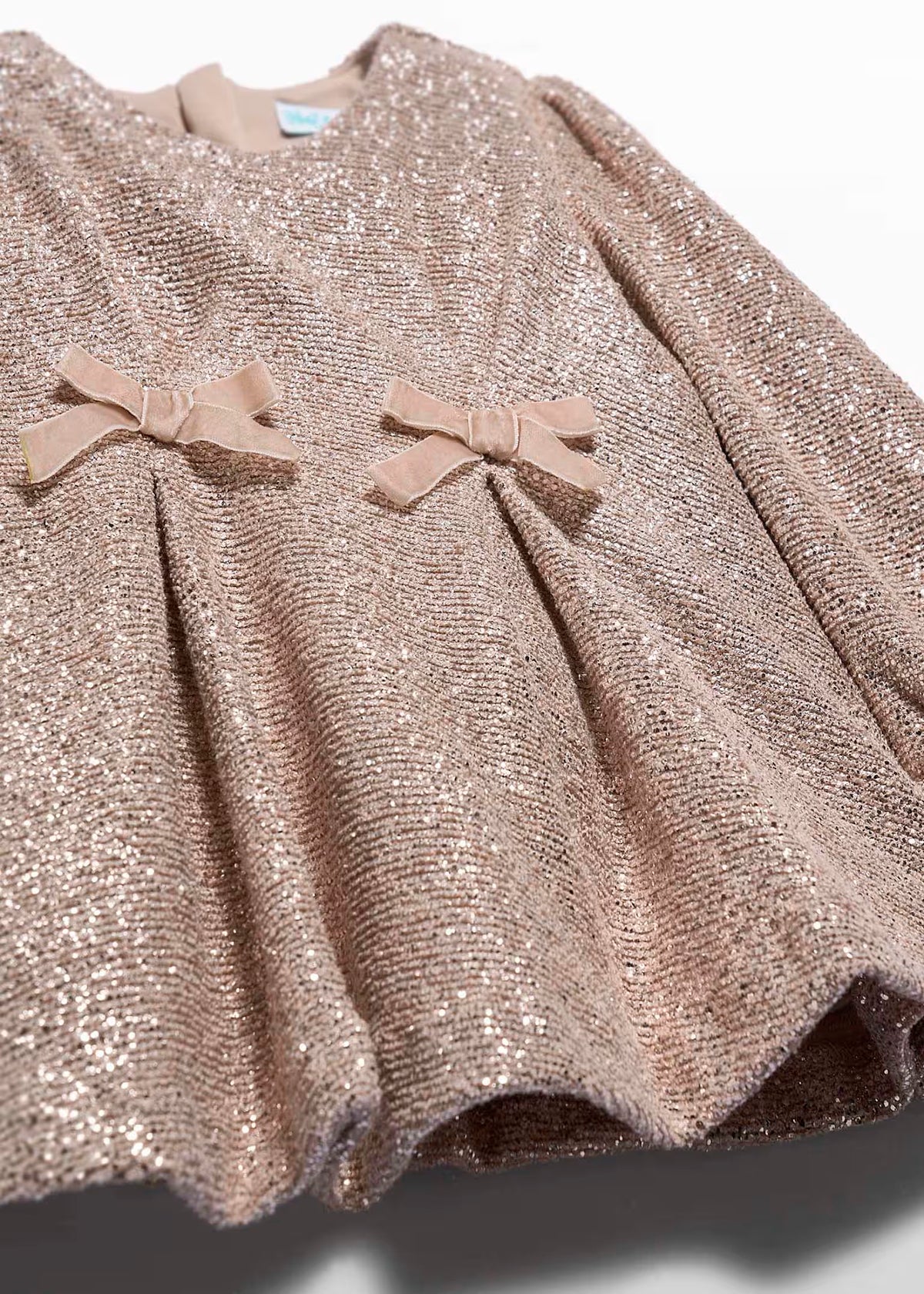 Vestido terciopelo brillos champagne