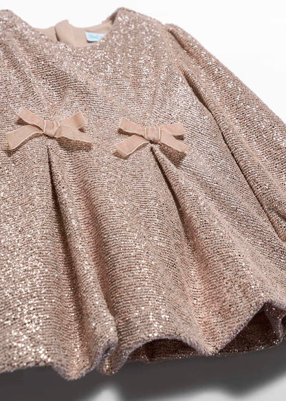 Vestido terciopelo brillos champagne
