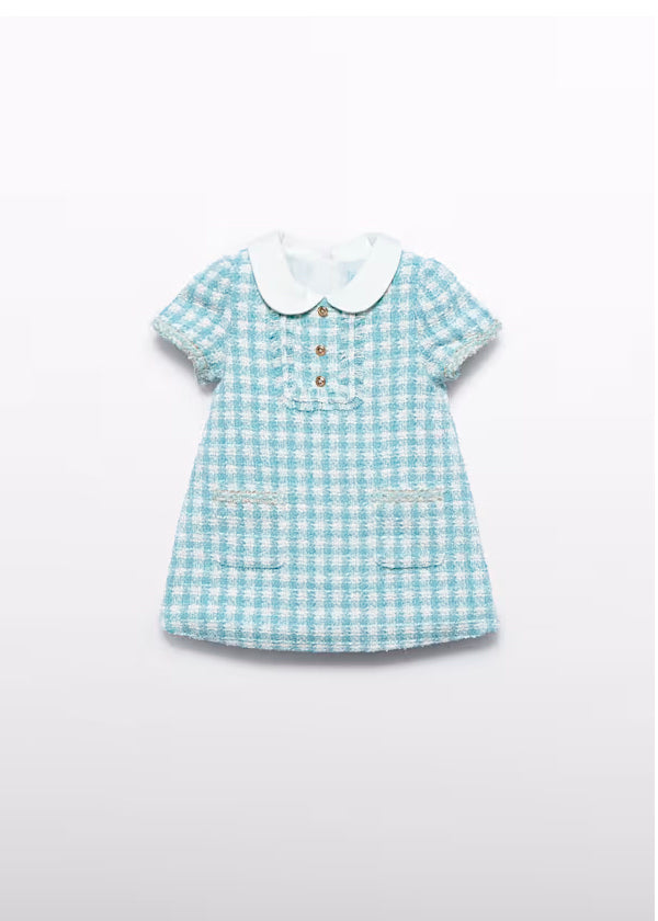 Vestido Cuadros Lurex Agua