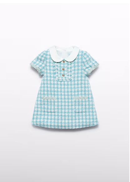 Vestido Cuadros Lurex Agua