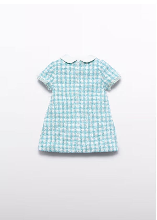 Vestido Cuadros Lurex Agua