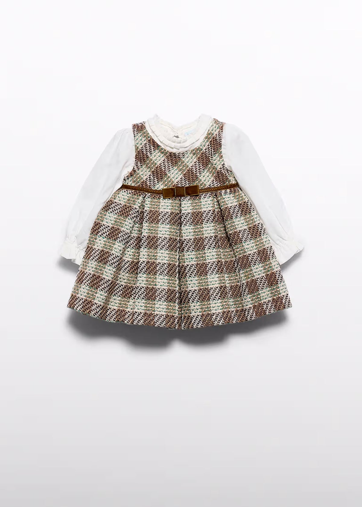 Vestido de cuadros vichy mazapán