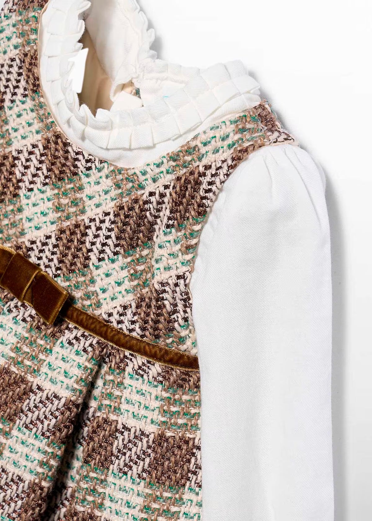 Vestido de cuadros vichy mazapán