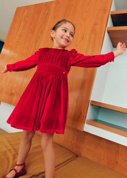 PREVENTA Vestido Terciopelo Glitter rojo