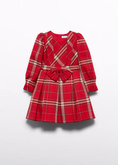 Vestido cuadros lazo al frente