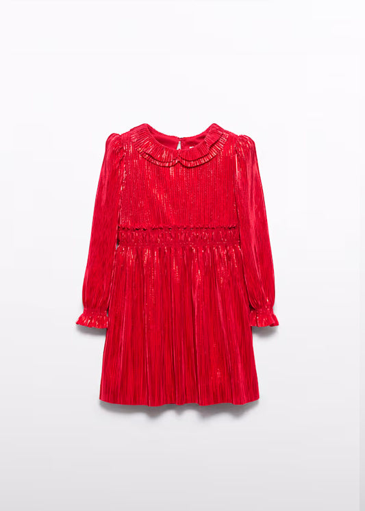 PREVENTA Vestido Punto Plisado color rojo