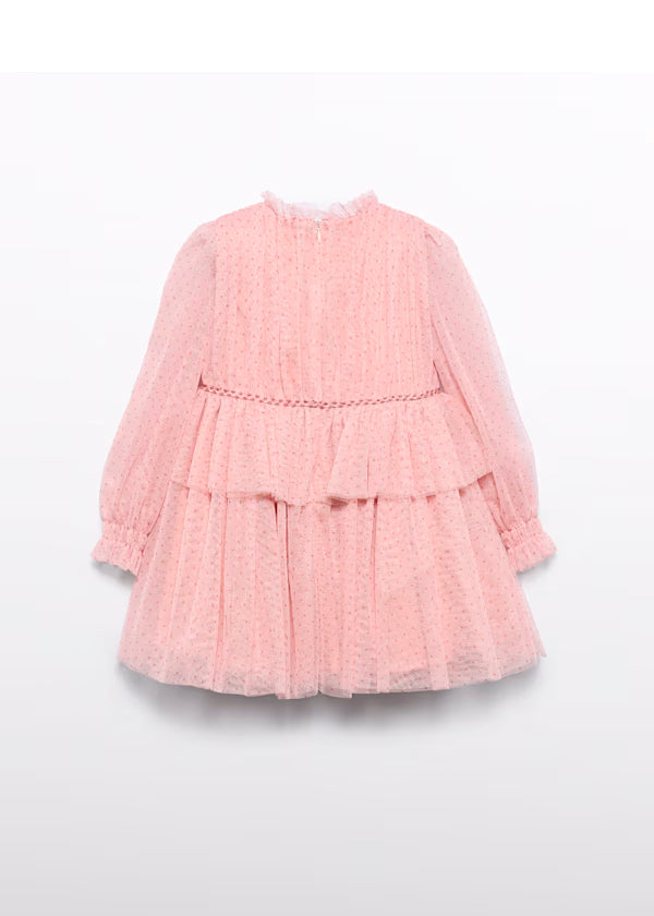 PREVENTA Vestido Tul Glitter rosa pétalo