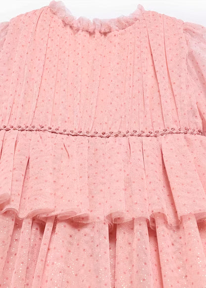PREVENTA Vestido Tul Glitter rosa pétalo