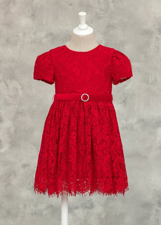vestido rojo de encaje