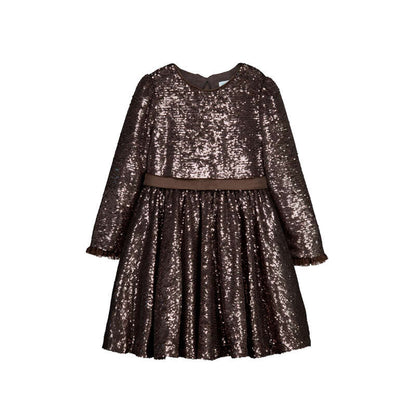 Vestido lentejuelas color trufa