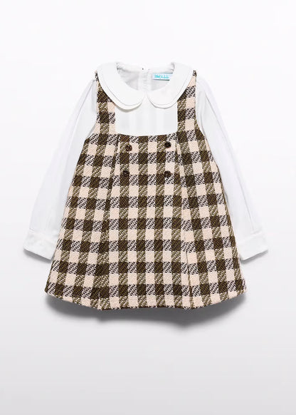 Vestido vichy cuadros aguacate