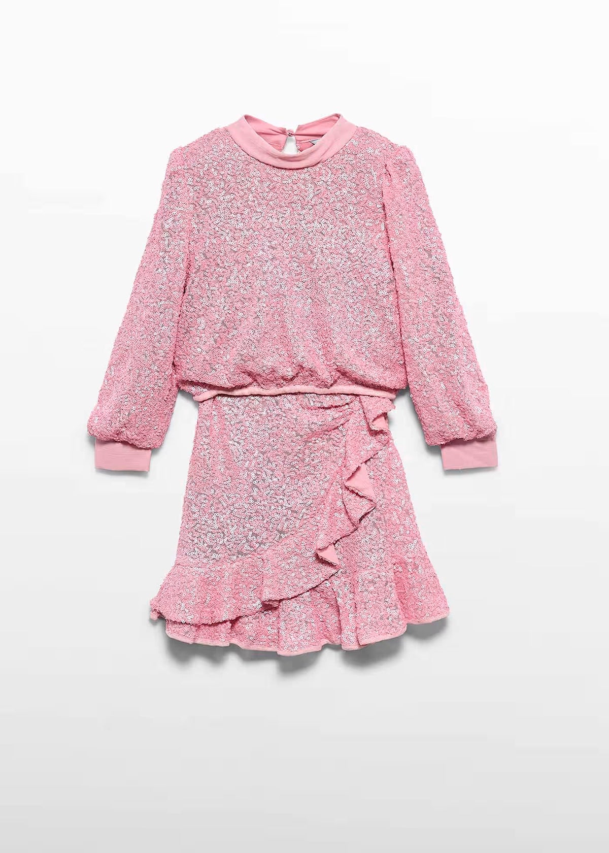 Conjunto falda lentejuelas rosa pétalo